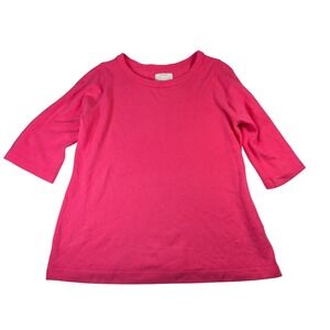 Avenue Sweater Collection Women's Pink Acrylic 3/4 Sleeve Knit Top Plus Size XXL